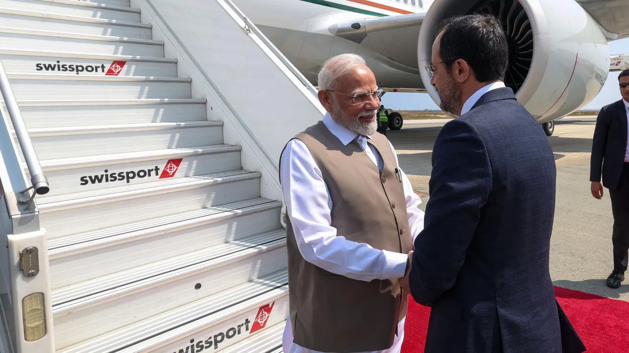 PM Narendra Modi arrives in Cyprus 