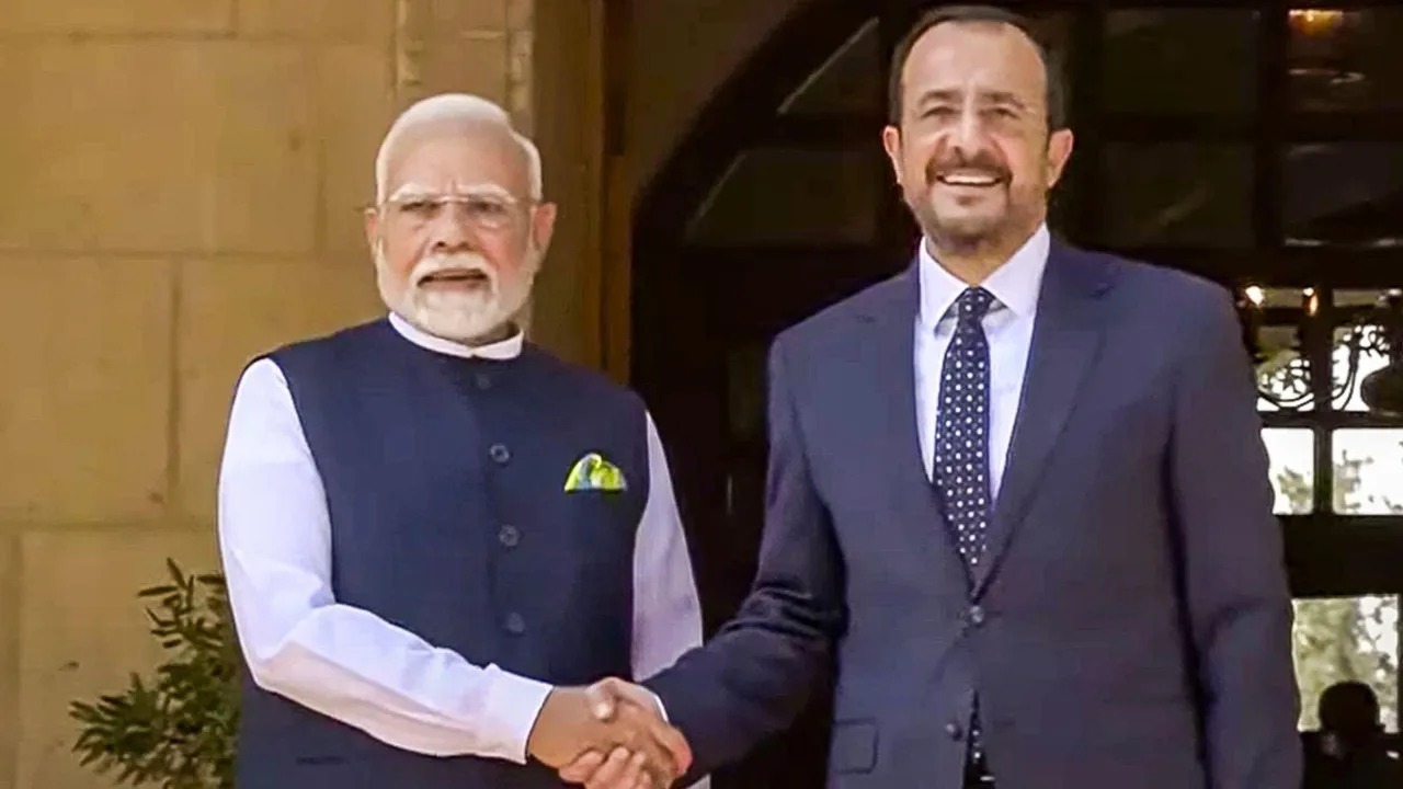 Narendra Modi Nikos Christodoulides Cyprus