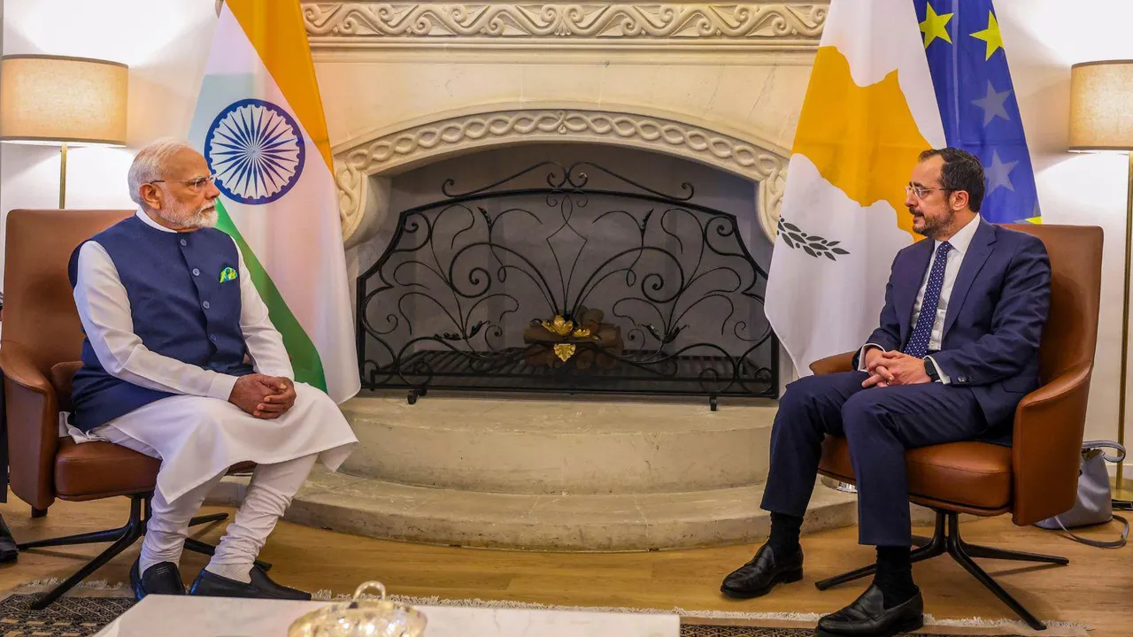 Narendra Modi Nikos Christodoulides Cyprus
