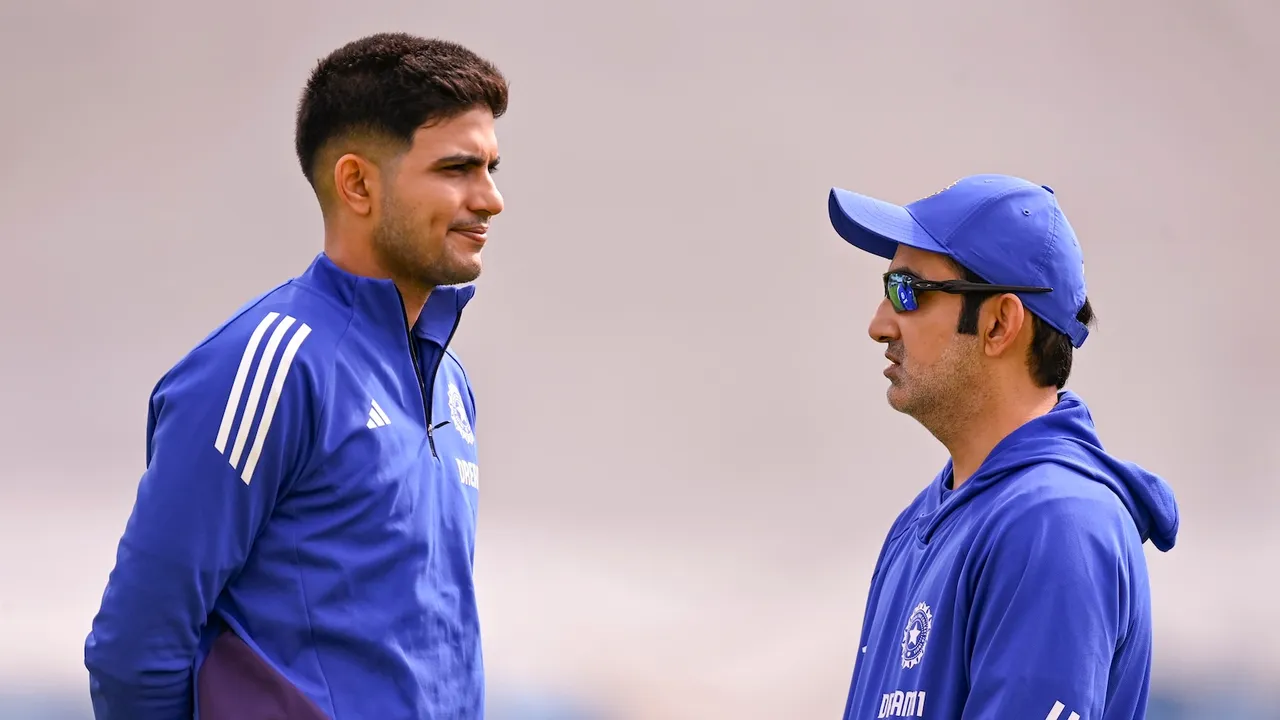 Gautam Gambhir with Shubman Gill during a practice session ahead of first test against England in Leeds on June 19, 2025.