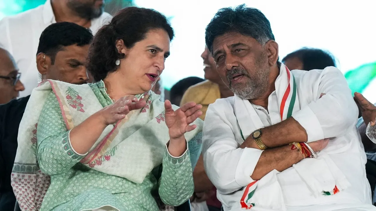 D K Shivakumar Priyanka Gandhi