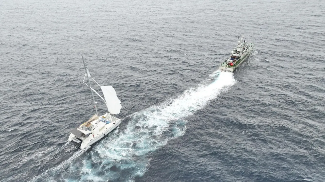 Indian Coast Guard US Yacht in Andaman