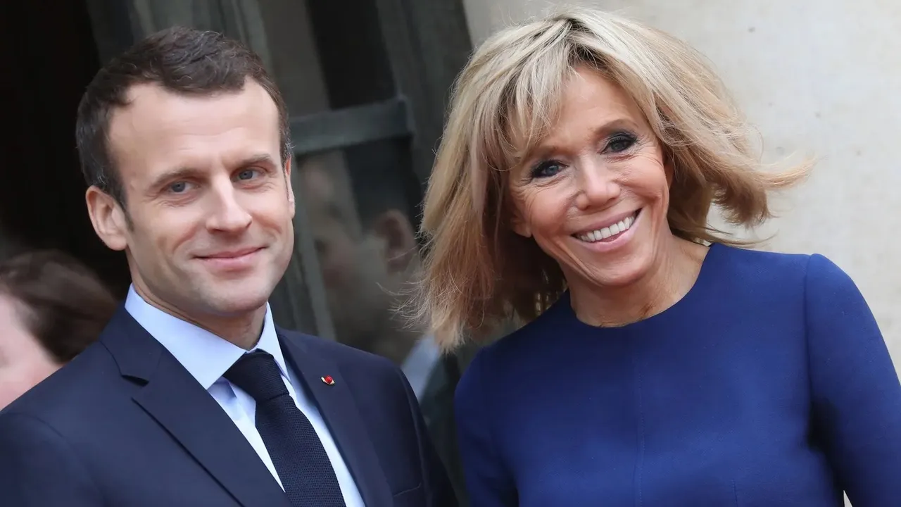 A file photo of French President Emmanuel Macron and his wife Brigitte Macron