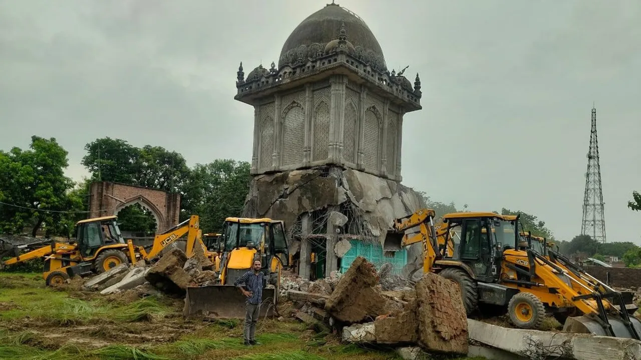Illegal Mazar demolished in Uttar Pradesh's Shravasti