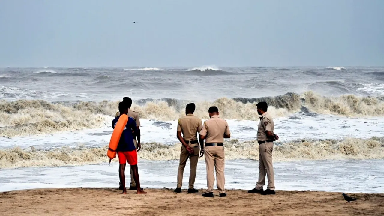 Mumbai Rains Drowning Southwest Monsoon in Mumbai Juhu Beach