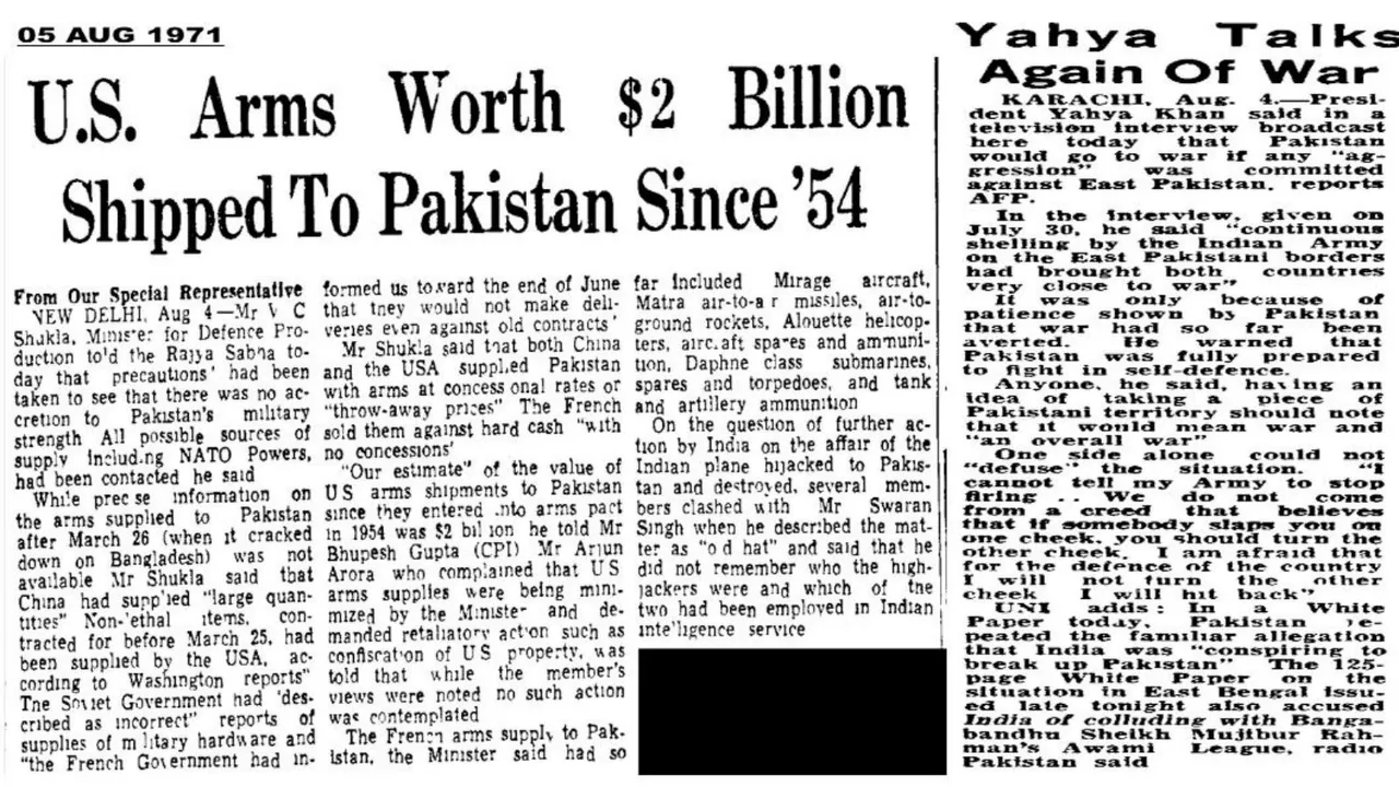 US Arming Pakistan Indian Army on US