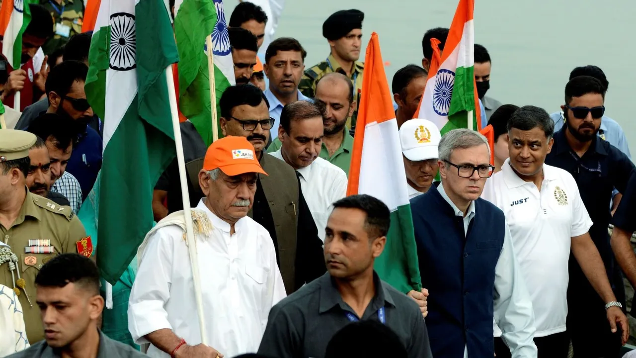 Omar Abdullah Tiranga Rally Manoj Sinha