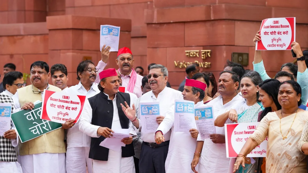 Vote Chori Opposition Protest Bihar SIR Akhilesh Yadav