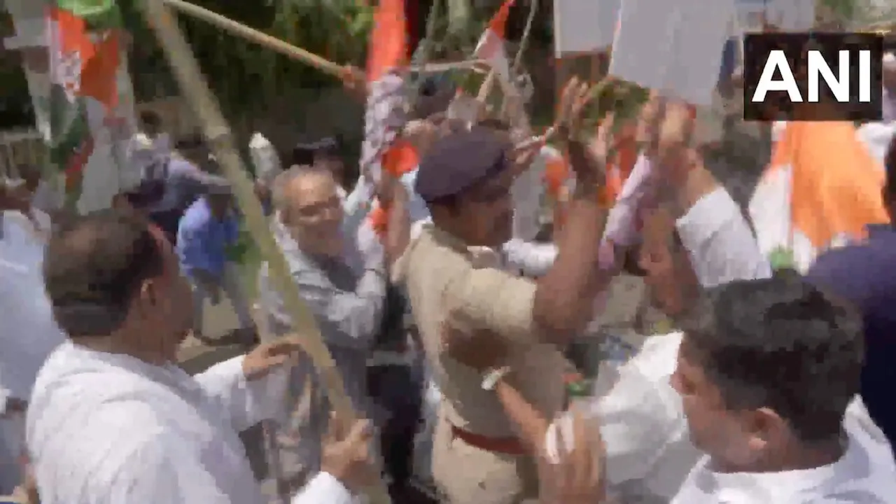 bjp congress workers clash