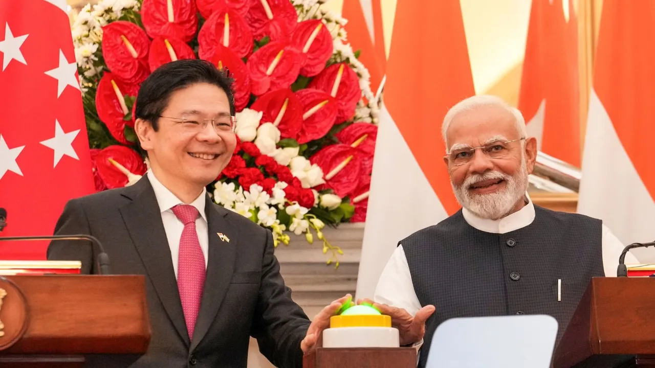 Narendra Modi Lawrence Wong India Singapore