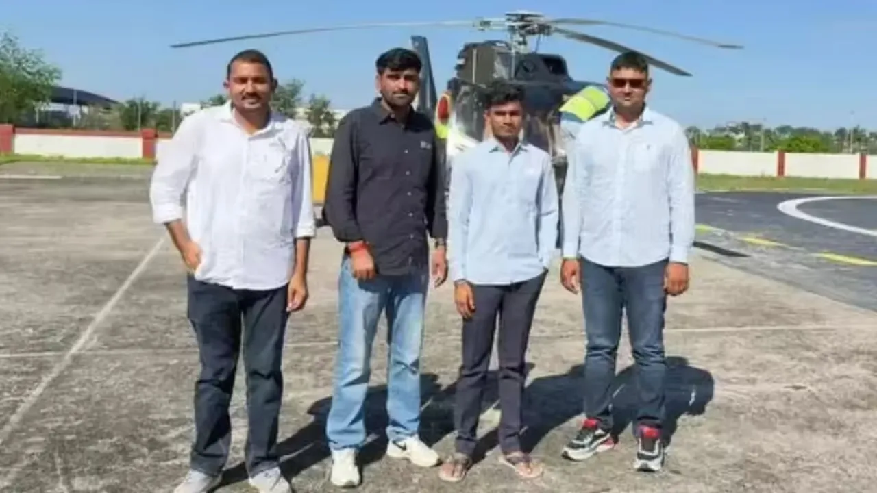 Rajasthan students hire helicopter