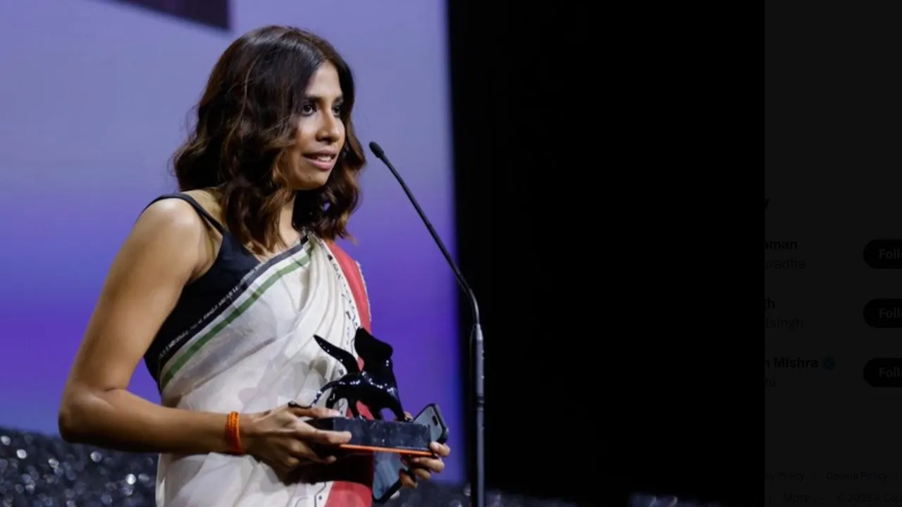 Anuparna Roy receives Best Director award in the Orizzonti section at the 82nd Venice Film Festival on Saturday, September 6, 2025.