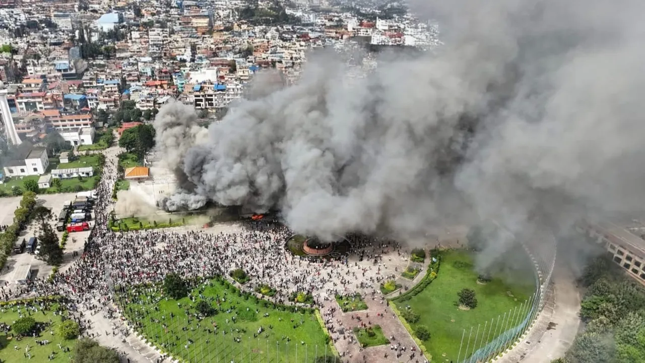 Nepal Protests Singha Durbar
