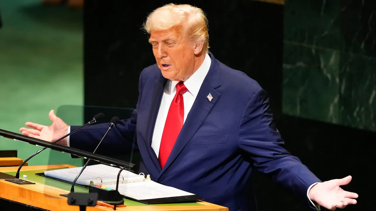 President Donald Trump address the 80th session of the United Nations General Assembly, Tuesday, Sept. 23, 2025, at U.N. headquarters. AP/PTI