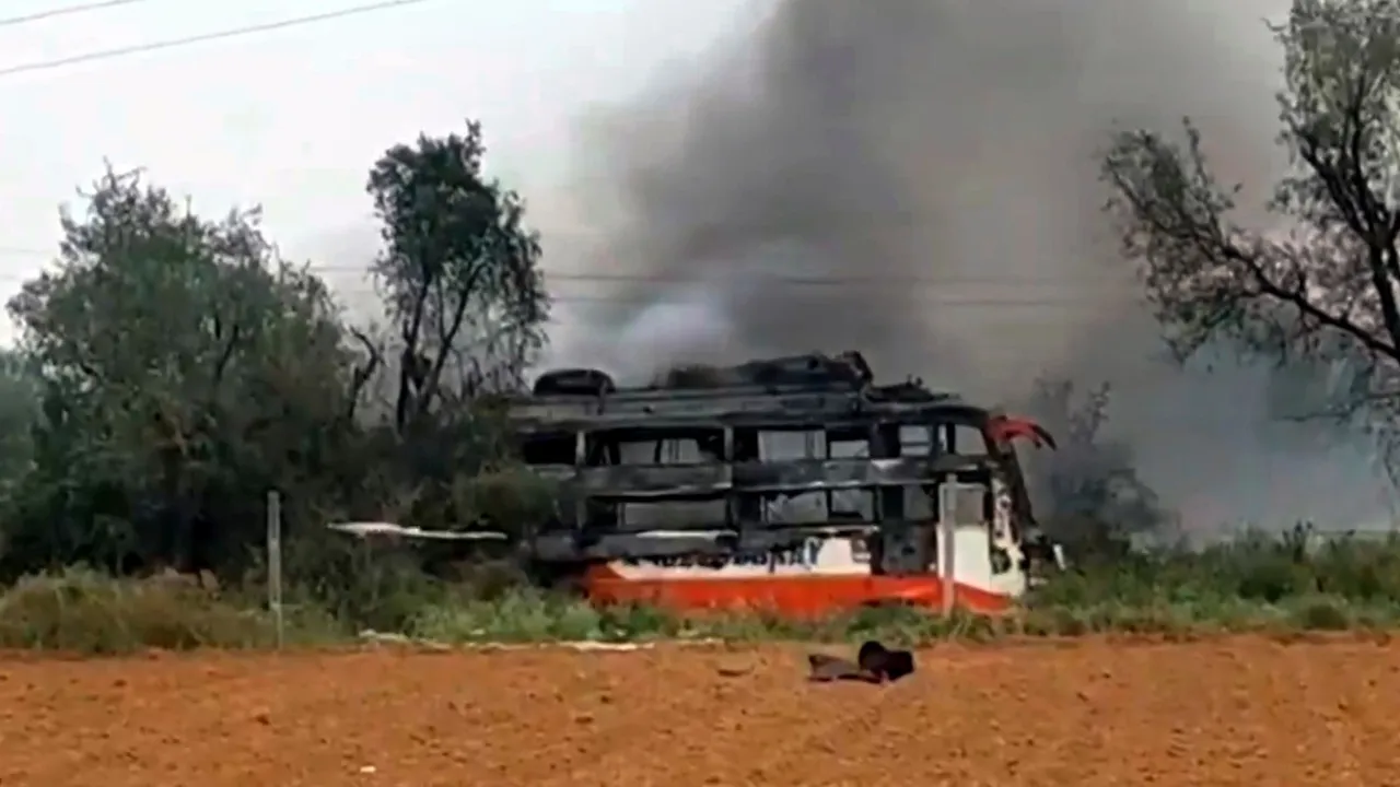 Shahpur Bus Fire Rajasthan Bus Fire