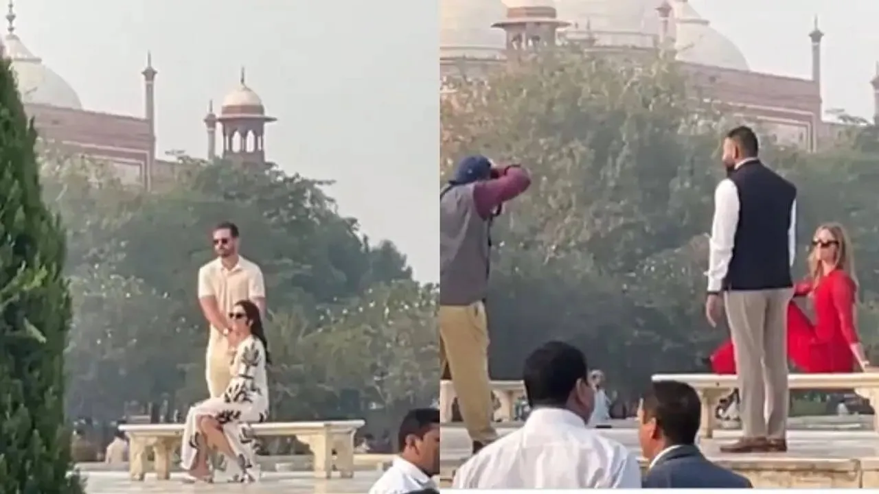 Donald Trump Jr visits the Taj Mahal in Agra