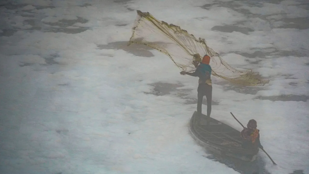 Toxic foam on Yamuna river in Delhi