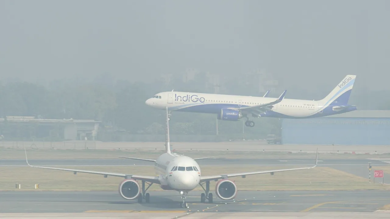 IndiGo Image IndiGo Airlines Delhi Airport Fog