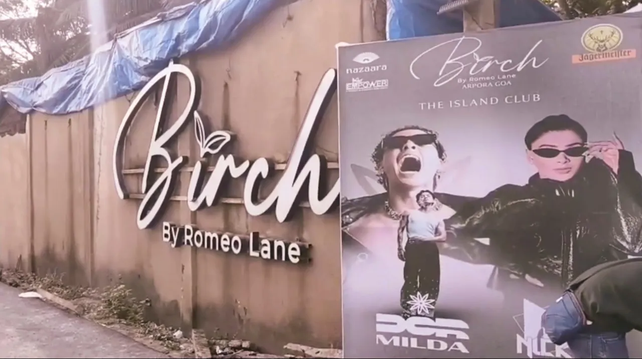 Birch by Romeo Lane nightclub where a fire broke out in North Goa, Sunday, Dec. 7, 2025.