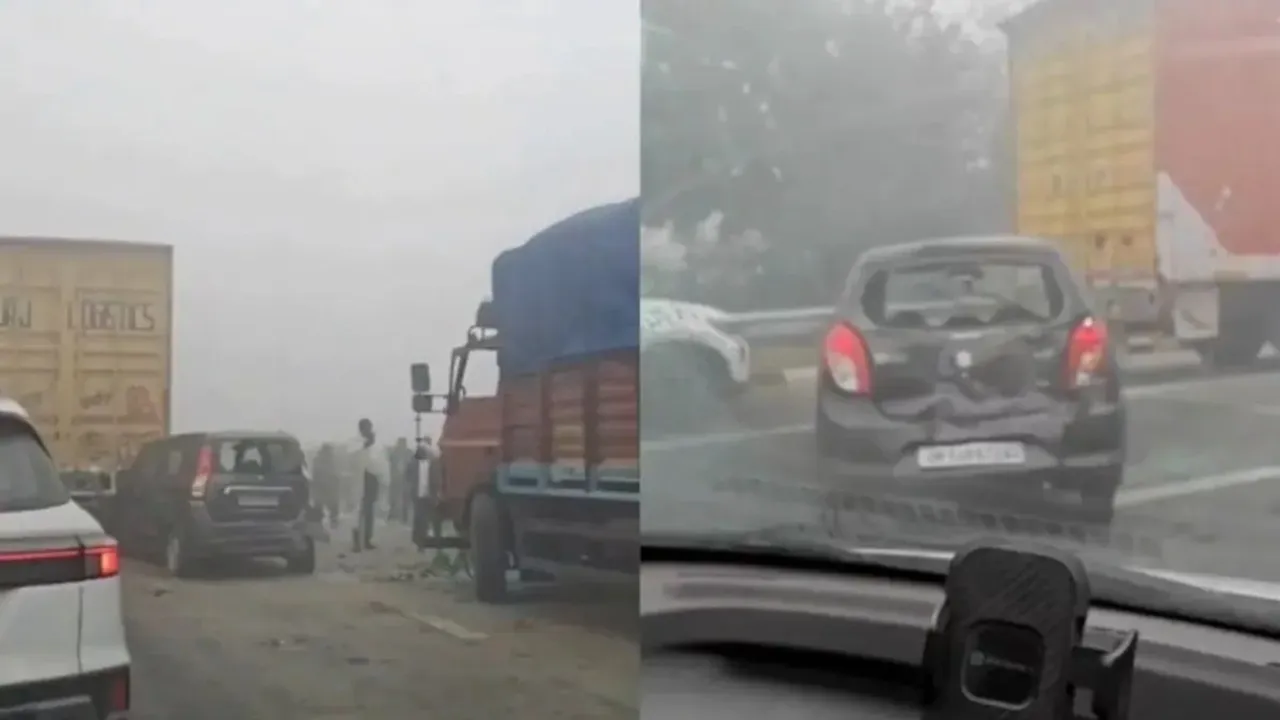 Yamuna expressway Fog Accident