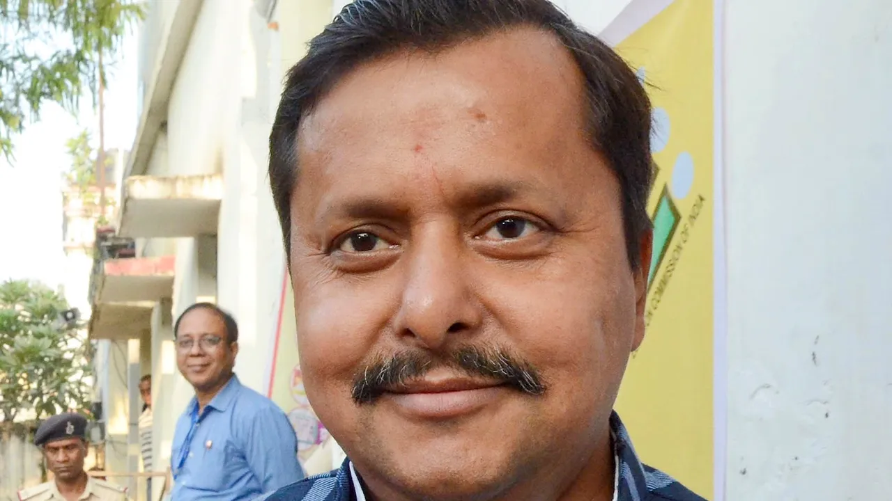 In this Thursday, Nov. 6, 2025 file photo, then BJP candidate Nitin Nabin casts vote during the Bihar Assembly elections, in Patna.