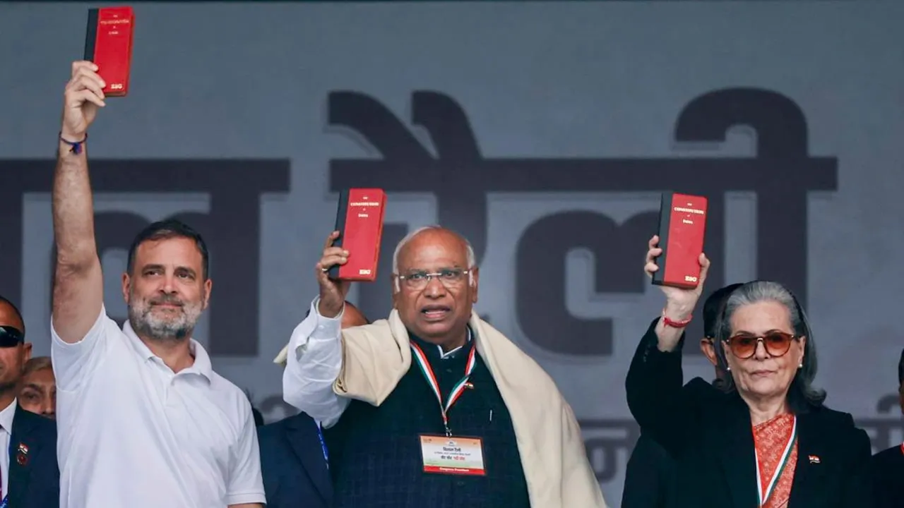 Rahul Gandhi Mallikarjun Kharge Sonia Gandhi
