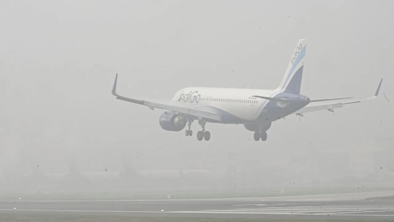 Delhi Airport IndiGo Flight Cancellations Delhi Fog
