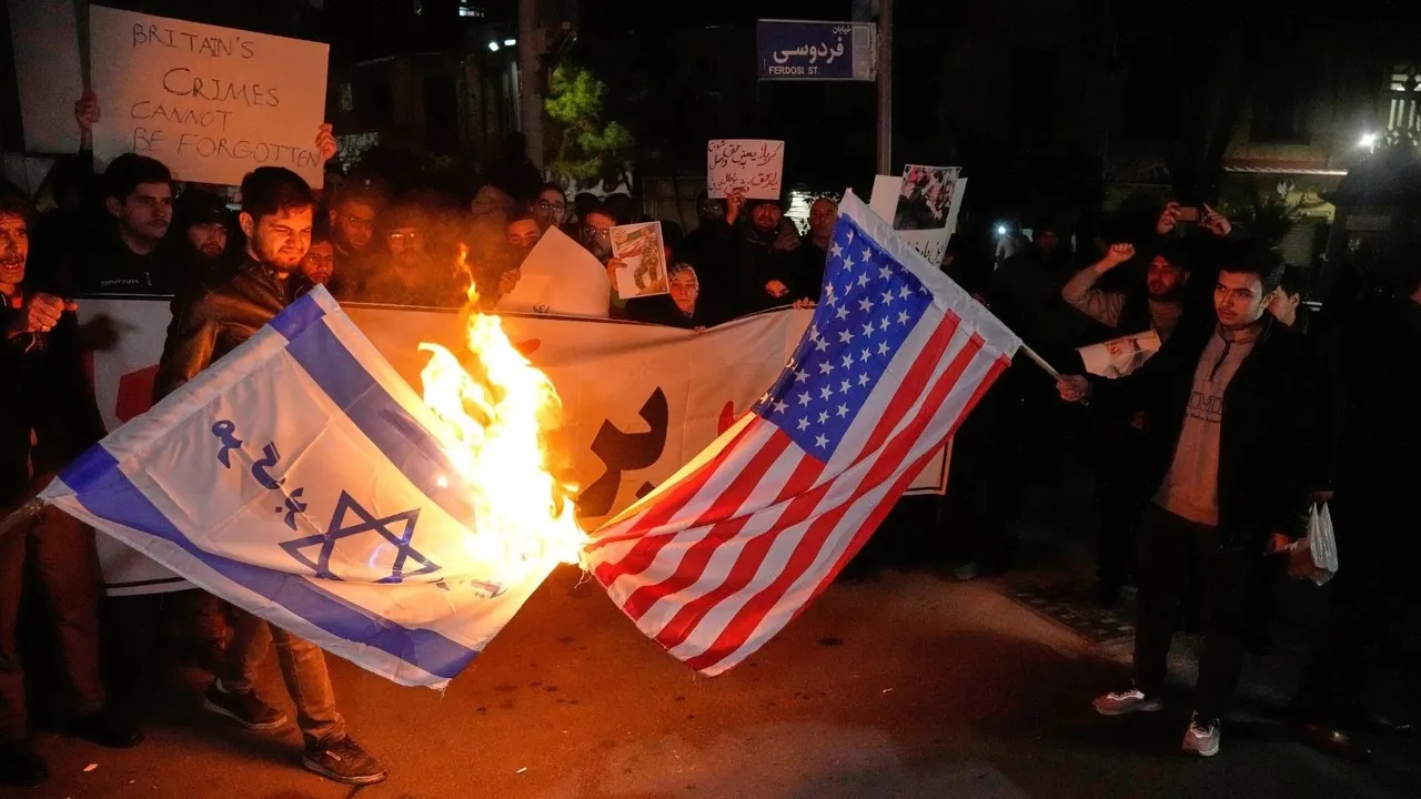 Iran Protests 2026 Israel US Flags