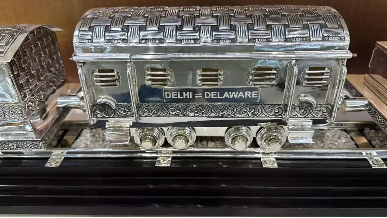 PM Modi Gift to USA Silver Toy Train
