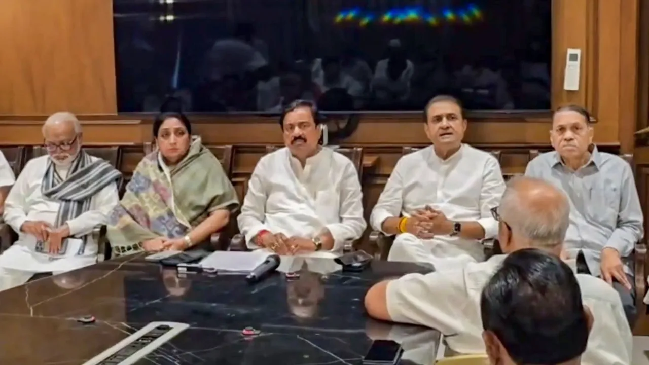 NCP meeting Sunetra Pawar Praful Patel