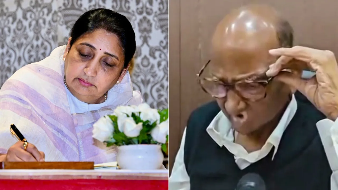 Sunetra Pawar and Sharad Pawar