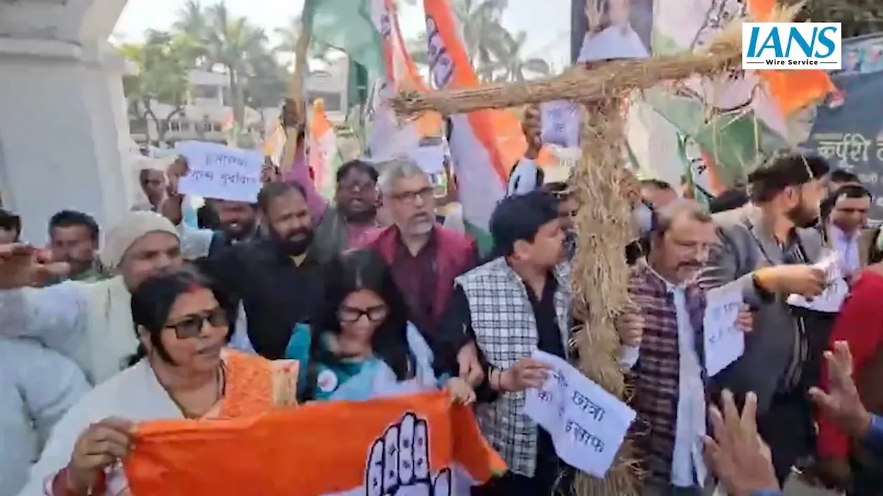 congress protest for pappu yadav