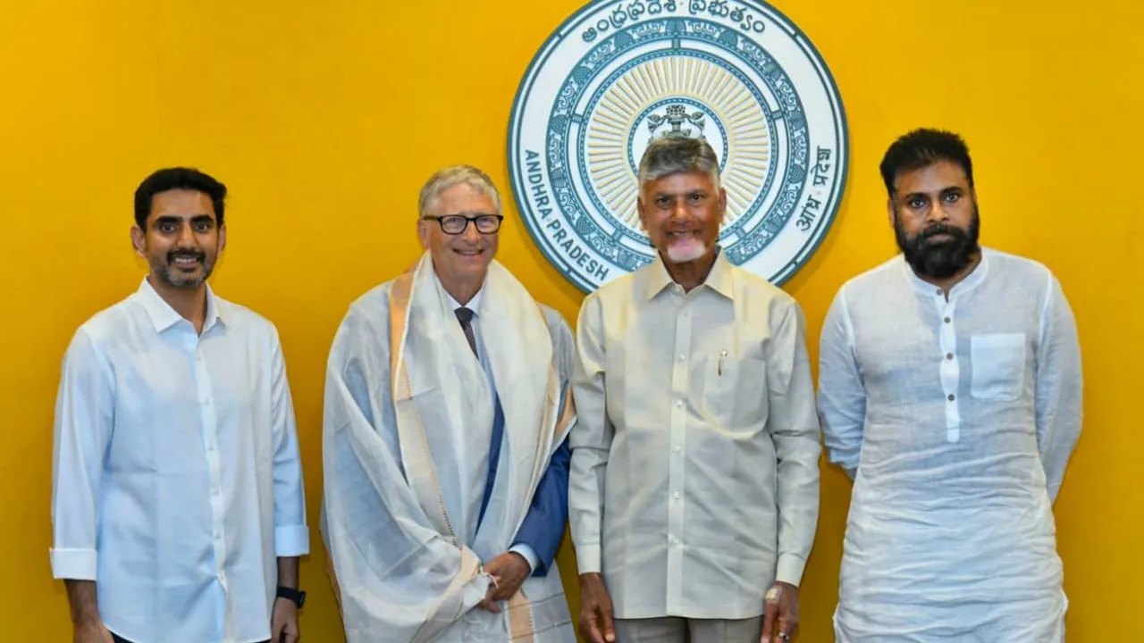 Bill Gates in India Bill Gates Chandrababu Naidu