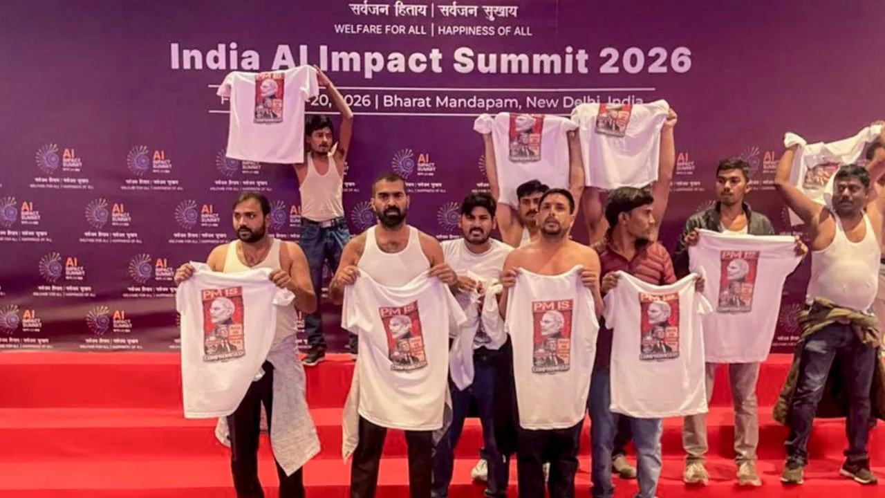 Congress Protest India AI Impact Summit