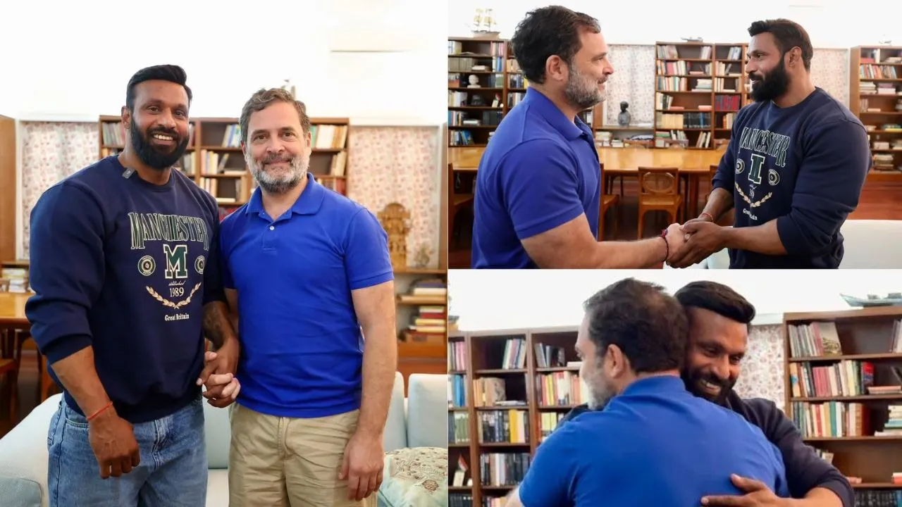Rahul Gandhi meets Mohammad Deepak