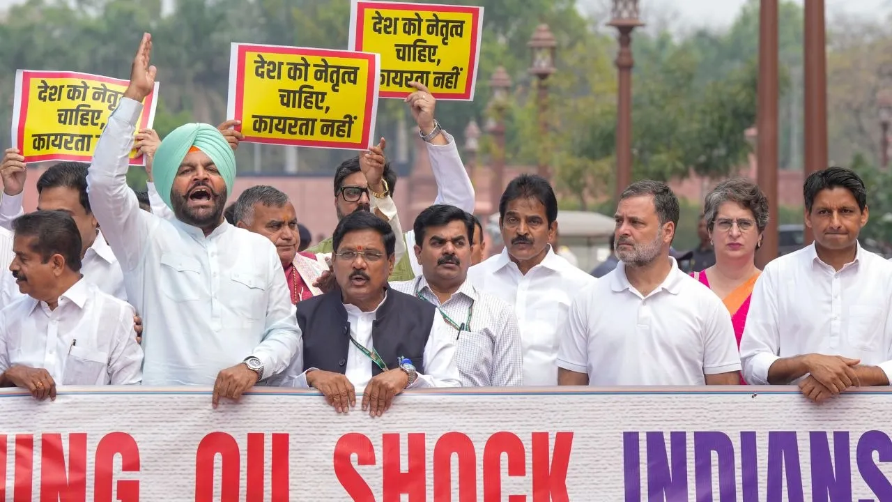 Rahul Gandhi West Asia Conflict Protest