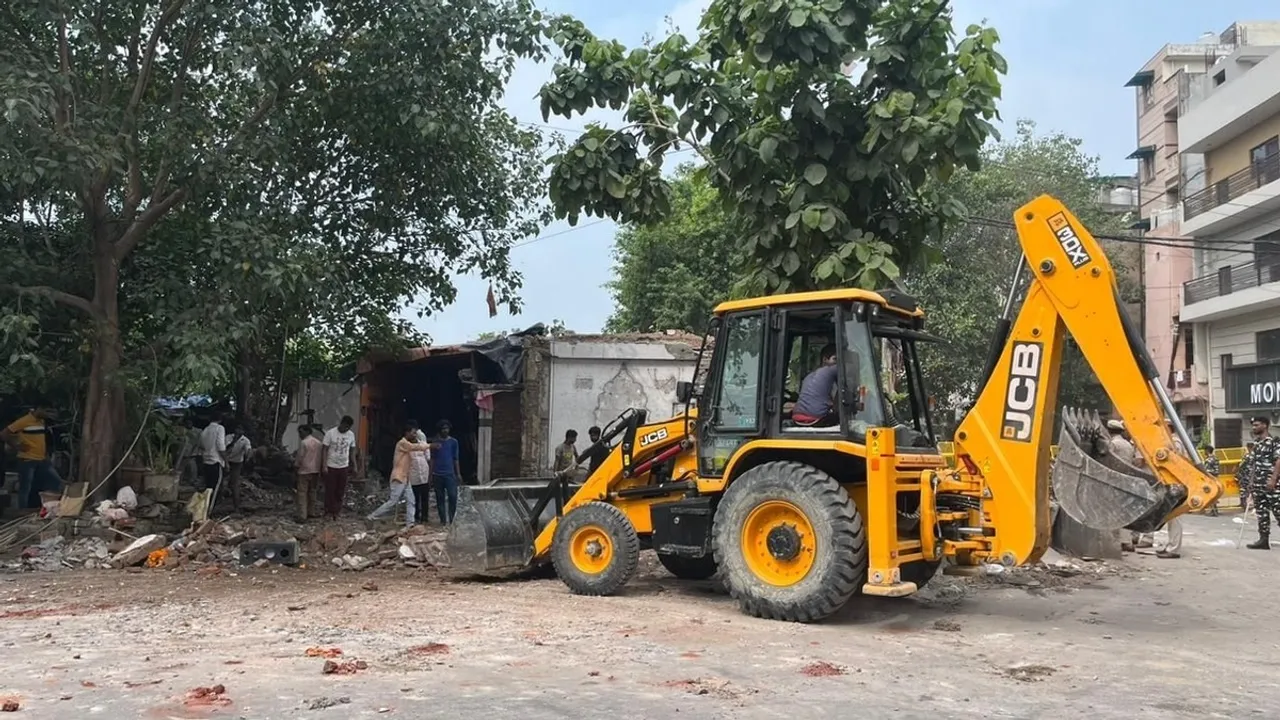 Geeta Colony Anti-encroachment Bulldozer