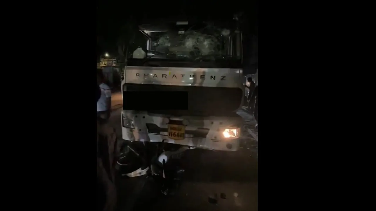 Two engineering students riding a motorbike were killed after a truck knocked them down in Maharashtra's Pune city, police said on Tuesday