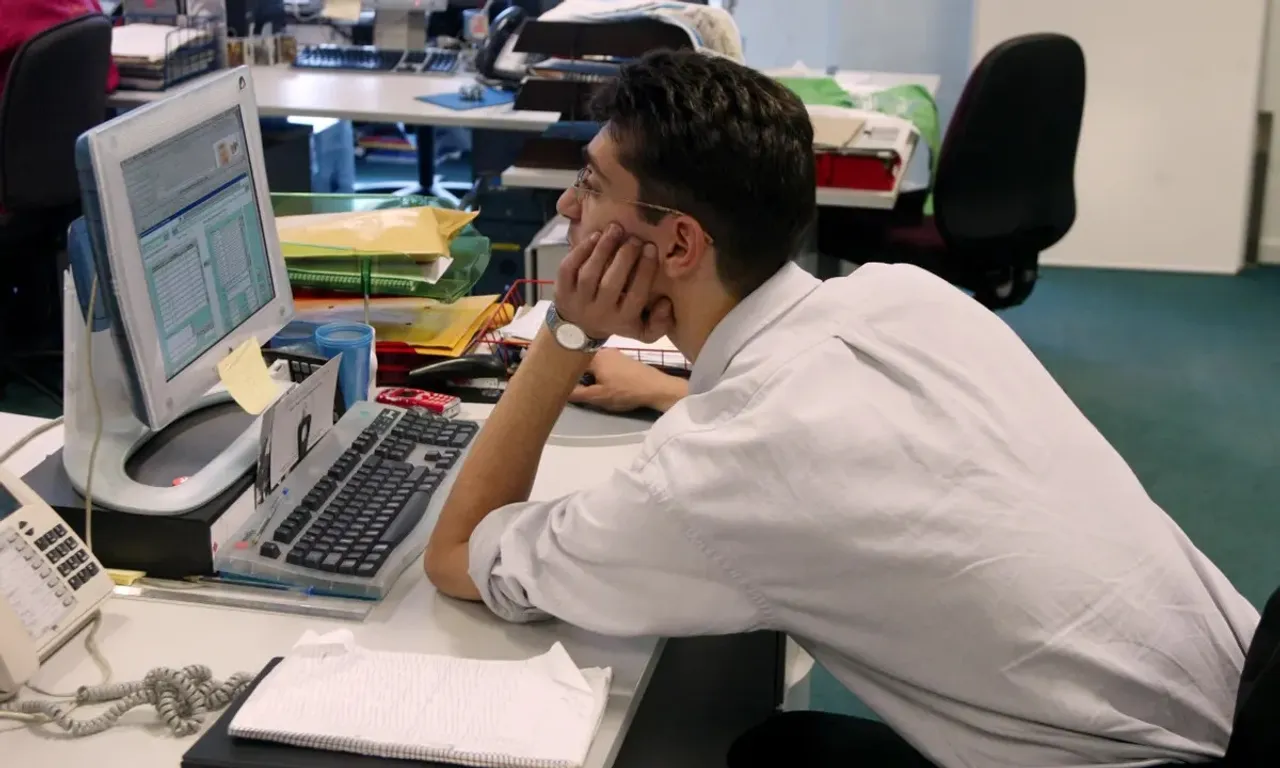 Slouching Office Employment White Collor Job IT Sector