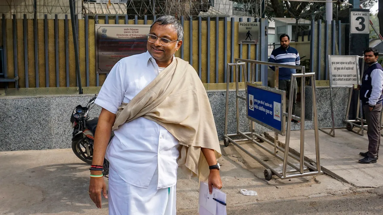 Congress MP Karti Chidambaram appears before the Enforcement Directorate (ED) in New Delhi