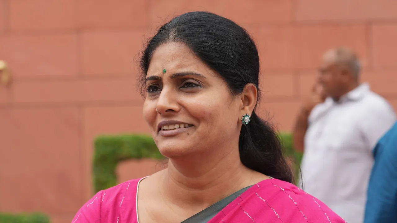 Union minister of State Anupriya Patel at Parliament complex, in New Delhi