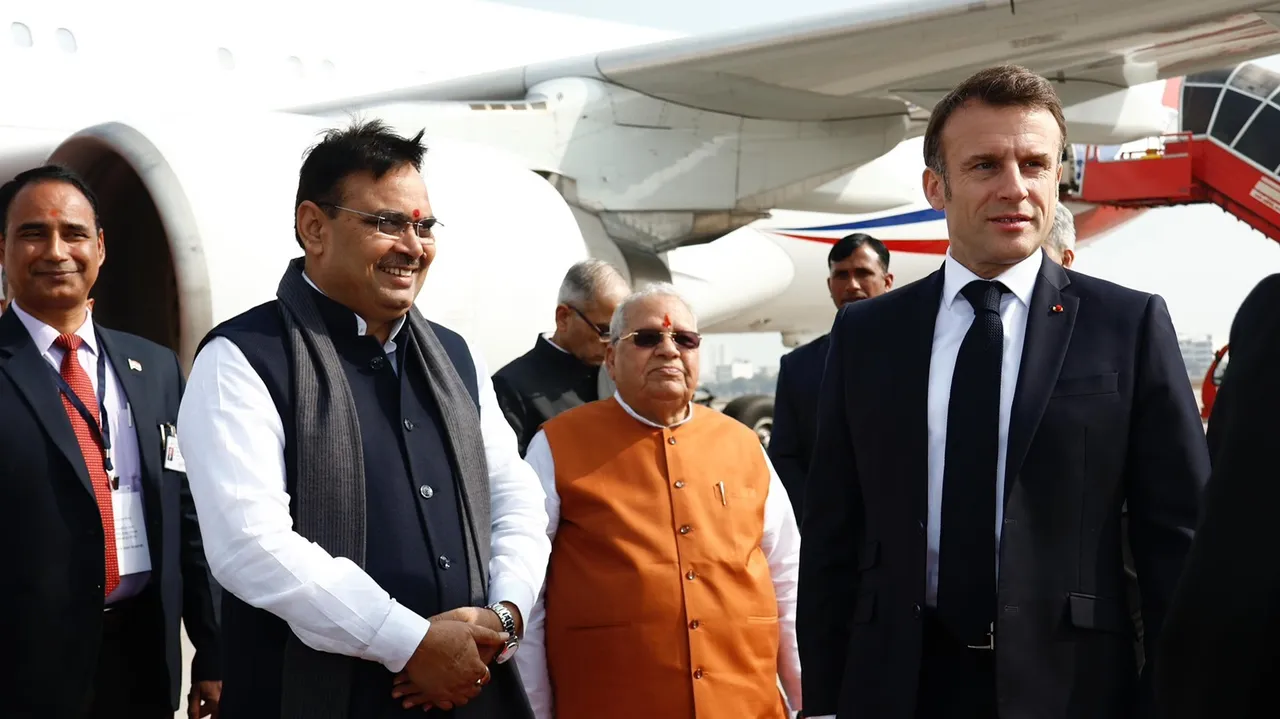 Emmanuel Macron Bhajan Lal Sharma Jaipur