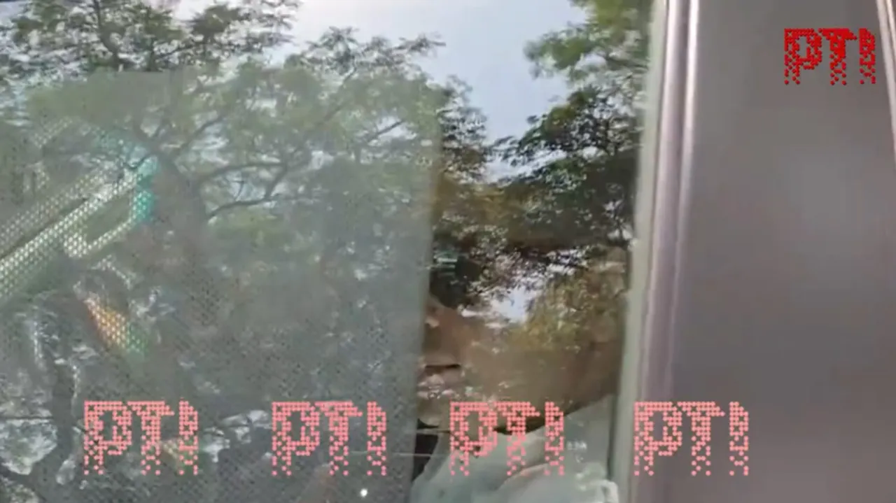 AAP MP Raghav Chadha arrives at Delhi CM Arvind Kejriwal’s residence.