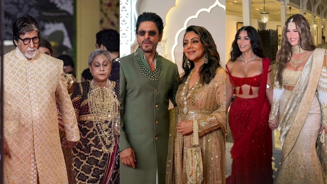 Amitabh and Jaya Bachchan (L), Shah Rukh and Gauri Khan (C) & Kim and Khloe Kardashian (R)