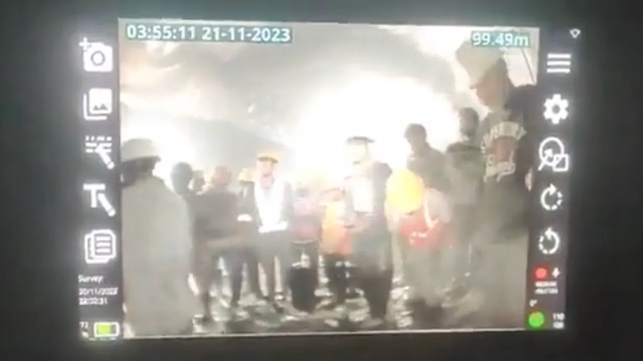 Uttarkashi tunnel workers video