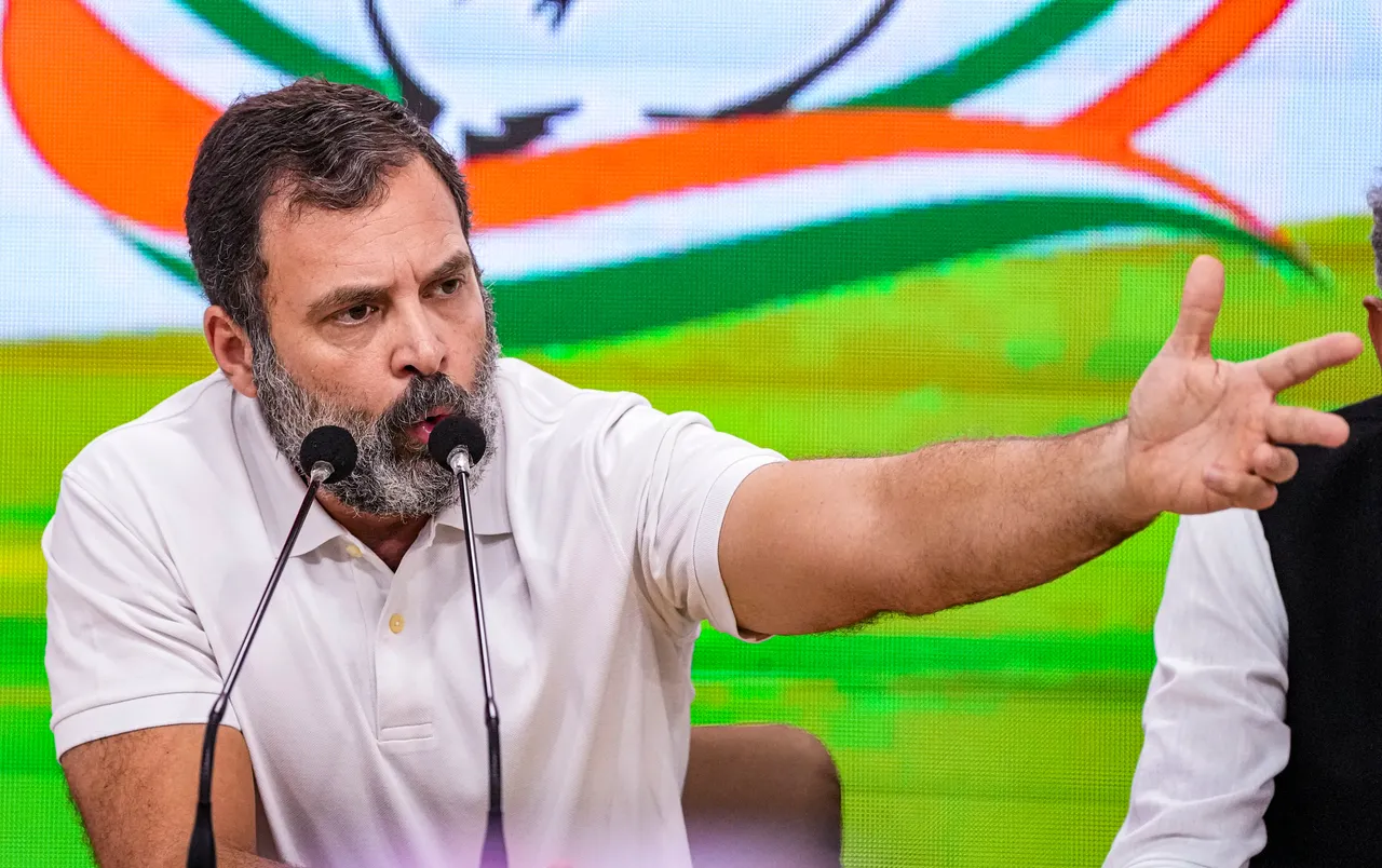 Rahul Gandhi addresses press