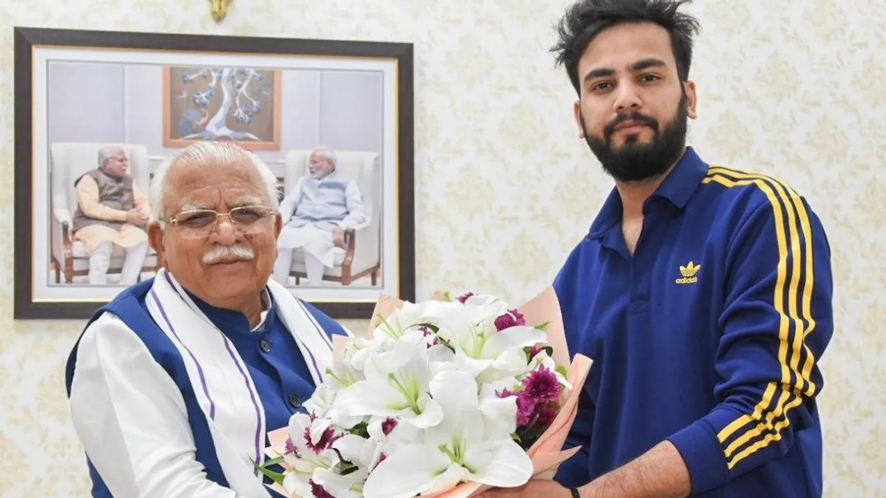 Manohar Lal Khatta with Elvis Yadav