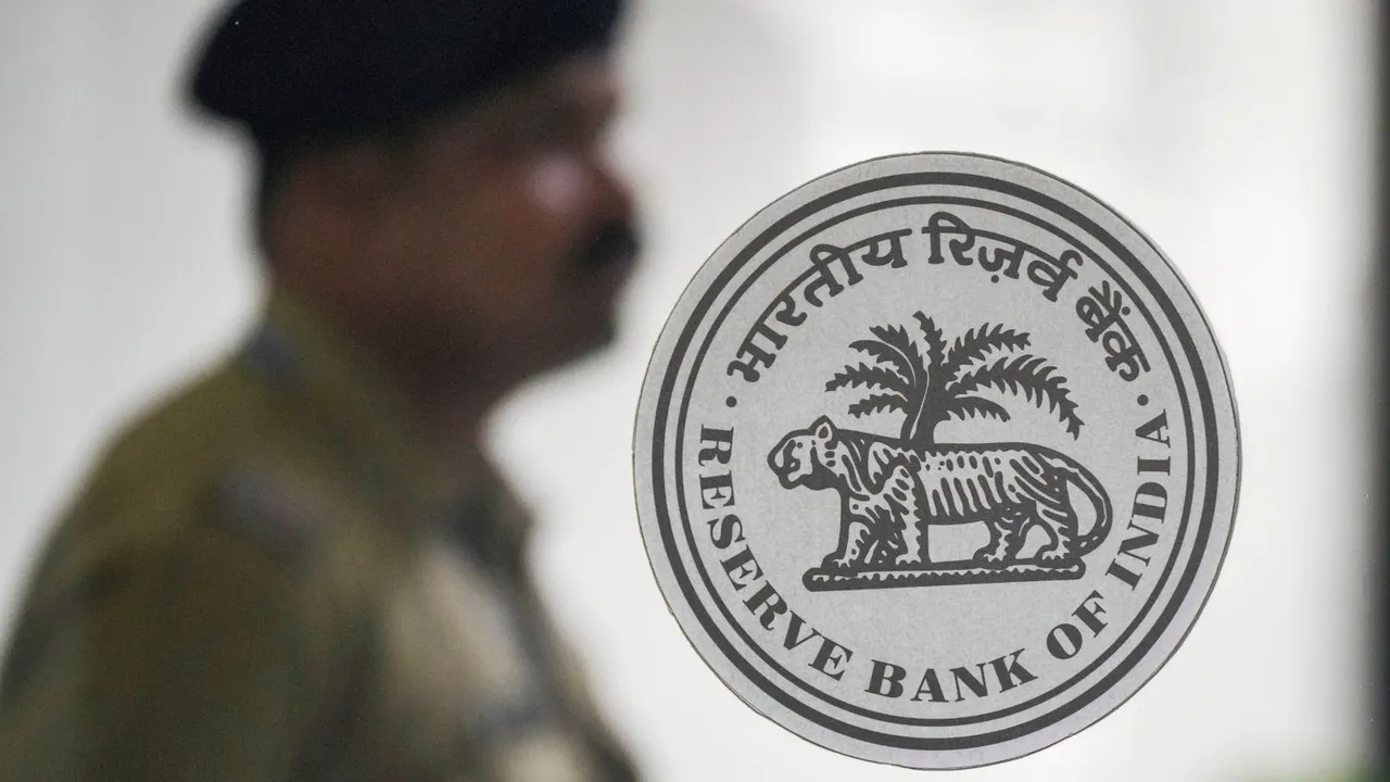 A security personnel stands near the RBI headquarters, in Mumbai, Friday, June 7, 2024.