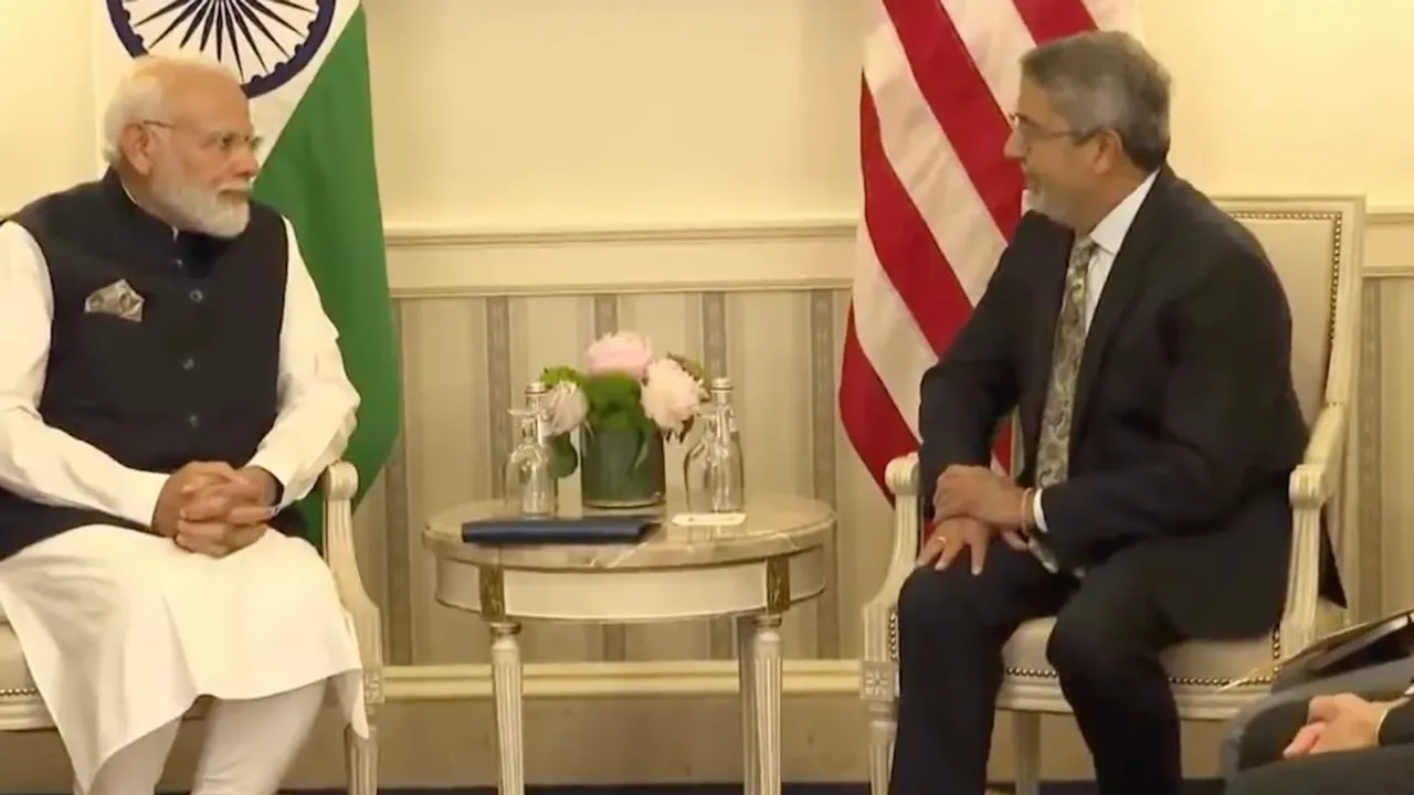 PM Modi meets CEO of Micron Technology Sanjay Mehrotra in Washington DC