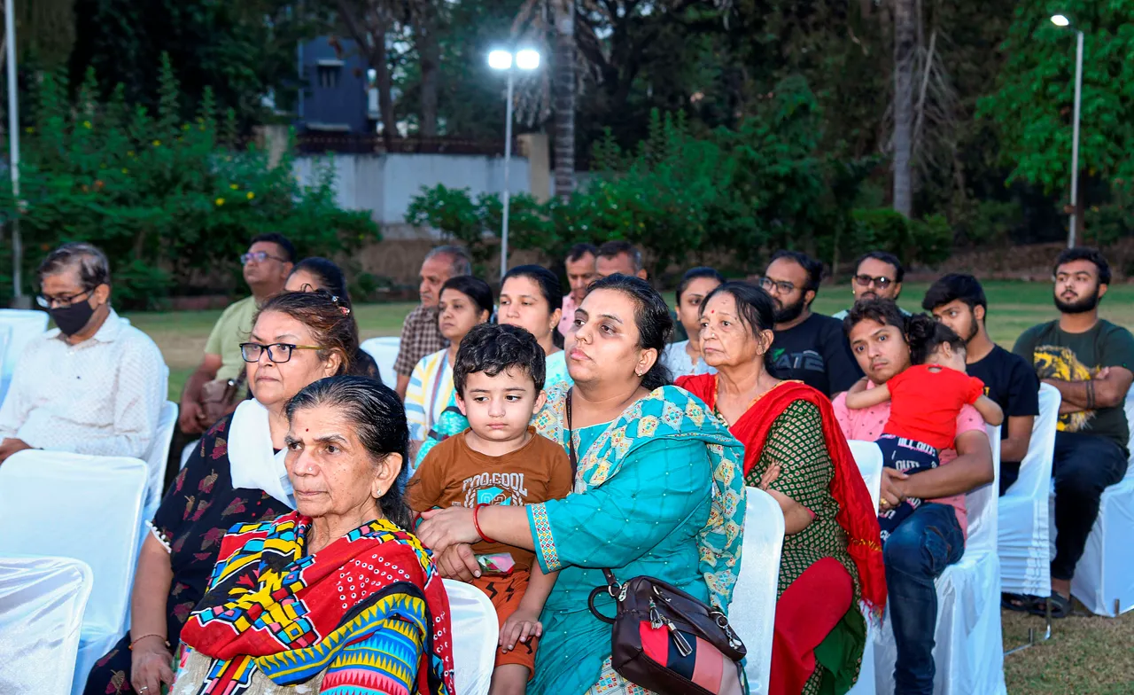 Indian nationals evacuated from violence-hit Sudan under Operation Kaveri, upon their arrival in Ahmedabad